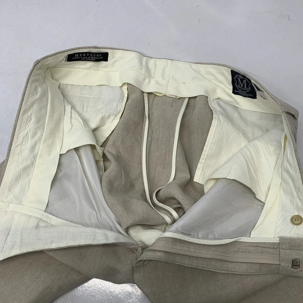 Vintage Hertling Mens‎ Pants Trousers Size 40 Straight Leg Cuff Flat Front USA